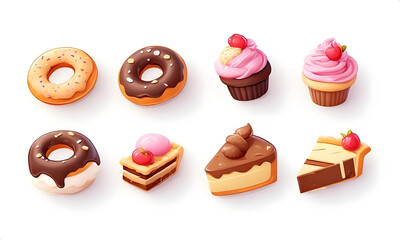 Assortment of delicious desserts and sweet treats