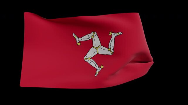 Waving in the wind Flag Isle of Man