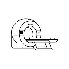 MRI scanner vector icon representing medical imaging technology for diagnosis