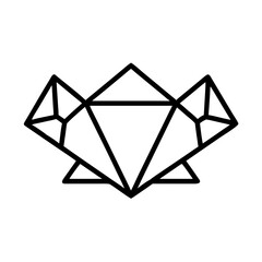 Image made with wildebeest Origami. Monochrome. Tangrams. Line drawing illustration.