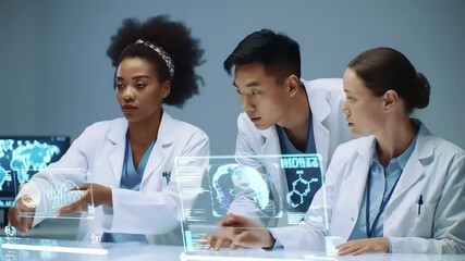 Medical Team Analyzing 3D Data Innovation in Healthcare Science - Powered by Adobe