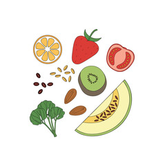 Vibrant healthy food assortment isolated on white background