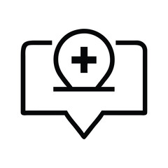 Fototapeta premium Black Location Pin with Plus Sign Icon Concept