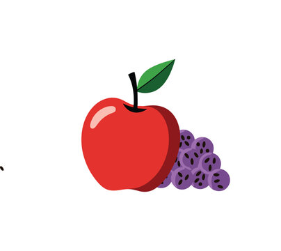 red apple with leaf