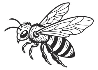 vector illustration of a tattoo of a bee