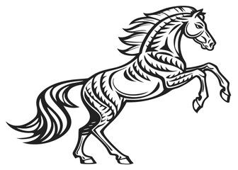 Obraz premium black horse vector illustration