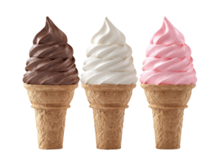 Three ice creams look delicious