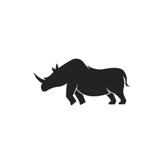 Rhino illustration logo silhouette vector
