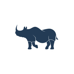 Fototapeta premium Rhino illustration logo silhouette vector