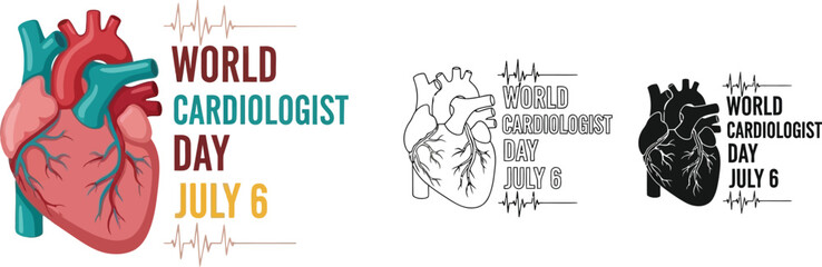 World cardiologist day vector graphic design for medical awareness and heart health day