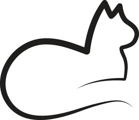 Cats on the white background. Cats silhouettes. Vector EPS 10.