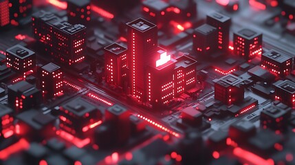 A futuristic city built on a circuit board.