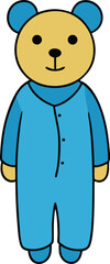 pajama teddy vector illustration on transparent background