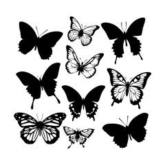 Simple Butterfly Vector Silhouette