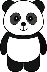 Fototapeta premium plush panda vector illustration on transparent background