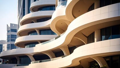 Close-up view of modern Middle Eastern architecture showcasing intricate geometric patterns, elegant design details, and cultural motifs blending traditional craftsmanship with contemporary style