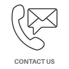 Simple Contact Us Design Icon, Simple Style Design Inspiration For Any Logos Interface And Purpose
