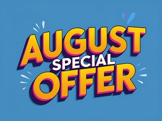 Fototapeta premium August special offer graphic design.
