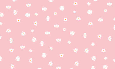 Daisy flower pattern on pink background. Floral pattern background.