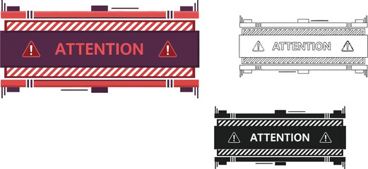Attention warning sign vector illustration hazard danger caution alert safety message design