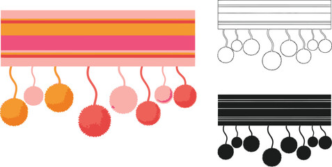 Find beautiful pom pom fringe trim for sewing projects and crafts in various colors