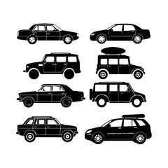 Obraz premium City Car Silhouette Bundle