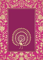 peacock, feathers ,wedding card design, royal India	