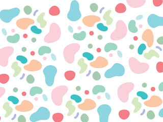 Abstract Pattern with Soft Pastel Shapes on White Background