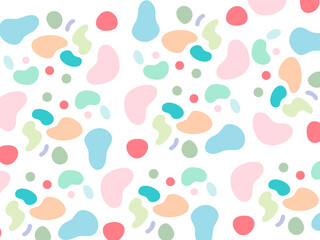 Abstract Pattern with Soft Pastel Shapes on White Background