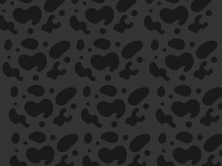 Obraz premium A repeating pattern of dark gray organic shapes, like blobs or splatters, on a dark gray background.