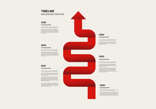 History Timeline Minimal Design Infographic Template with Arrow Element
