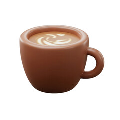 Obraz premium Close Up View Of A Coffee Cup With Latte Art On Transparent Background