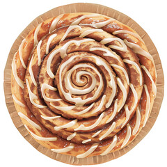 Fototapeta premium Spiral Cinnamon Roll with Cream Cheese Icing