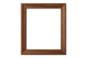 Wooden picture frame featuring a transparent background, perfect for displaying artwork or photographs in an elegant and classic style