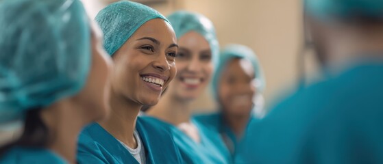 The smiling healthcare team sharing a moment of camaraderie and dedication.