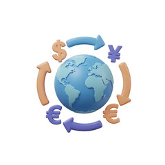 Global Currency Exchange Symbols Circling Around A Globe Transparent Background