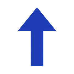 Fototapeta premium Bright blue arrow pointing up isolated on transparent background