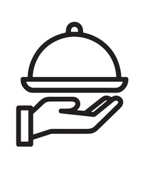 Main Dish Line Icon silhouette vector, symbol on white background