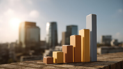 Colorful graphic chart with data visualization for business report