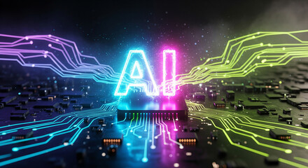 Experience the future of innovation with stunning AI circuitry and vibrant digital connections