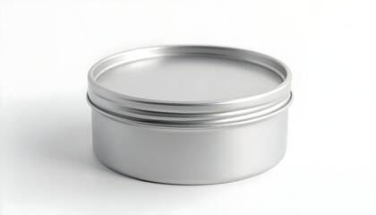 Isolated Silver Metal Container on White Background