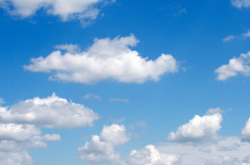 Blue sky and white clouds.