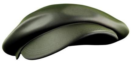 Military style beret with a smooth texture and flexible design