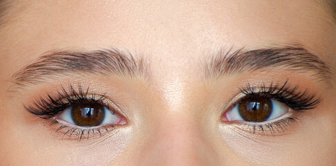 Close up of beautiful female eyes