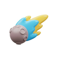 Stylized Colorful Meteor With Transparent Background Shooting In Space