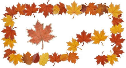 Obraz premium Autumn leaves border design
