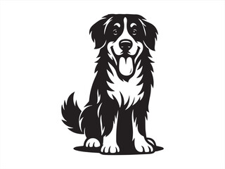 Happy Sitting Dog Silhouette – Cute Big Dog SVG