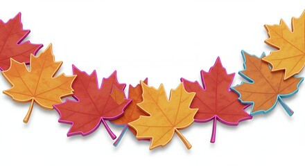Autumn leaves garland design