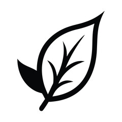 Fototapeta premium Minimalist leaf outline for nature and environmental themes image