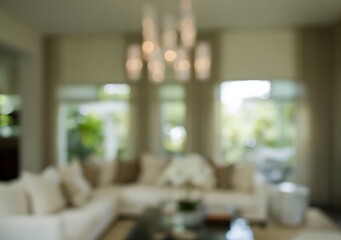 Blurred interior modern living room space